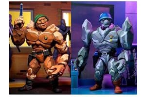 NECA 18 cm TMNT Kreskówka Tragg And Grannitor 2-pak figurka, wielokolorowa, 54142