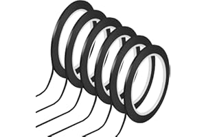 Teaaha 6 rotoli di nastro adesivo nero per lavagna bianca e lavagna bianca