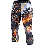 LAFROI Men's Compression Fit 3/4 Tights Leggings with Pcoket/Non-Pocket-YSK10