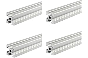 Coavoo AluProfil 2020 Alu Profil 300mm T Typ Silberfarbig Aluminium Profile 20x20 Europäischer Standard Eloxierte Linearschiene Extrusion 4 Stück, für DIY 3D Drucker und CNC