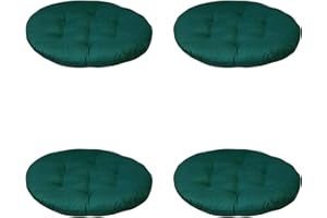 KAREN66 LSFYYDS 4 Stück waschbar Stuhlkissen 40x40 cm Rund Sitzkissen für Indoor und Outdoor Dicke Polsterung Bodenkissen (Grün)