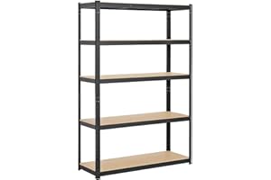 N.G. NICCOLAI - NICCO SHOP - SCAFFALE METALLO 5 RIPIANI IN MDF 90X40X180(H) CM. (1, Nero)