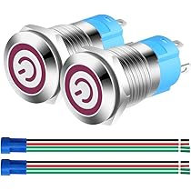 Pulsante Miniatura Rosso Normalmente Aperto Con Autoritorno 220V Elcart - Foto 3