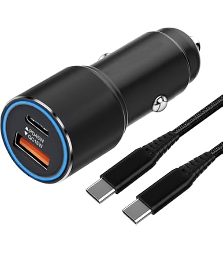 AGEMANY Chargeur Allume Cigare USB C Rétractable, 78W Charge