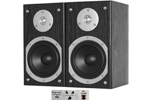 GK SOUND KIT SET PER FENTON SHFB55B 2 casse acustiche a 2 vie nere diffusori hifi da 70 watt rms e 140 watt max impedenza 6 ohm per casa da ascolto, a coppia + 3 sticker omaggio