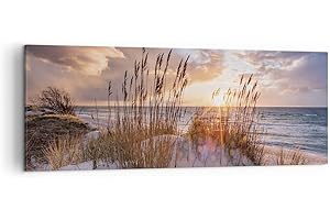 ARTTOR Lienzos decorativos Oeste En La Playa Cuadro Sobre Lienzo Moderno 140x50cm Cuadros Decoracion Salon Dormitorio Cocina Cuadros Pared Imágenes Grande XXL Wall Art Prints Decor Canvas AB140x50-4710