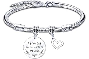 ZYMGUO Amistad Regalo Mejor Amiga Pulsera Joyería Familia Amistad Regalo para Tu Mejor Amiga Pulsera Acero Inoxidable Pulsera Regalos Mujer con la Letra