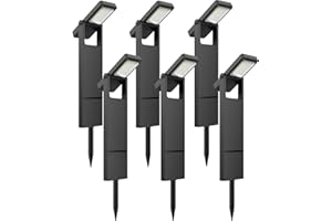 ‎OUSFOT OUSFOT Zewnętrzna lampa solarna do ogrodu, 6 sztuk, 40 diod LED, zewnętrzna lampa solarna z dwoma poziomami jasności, wodoszczelność IP65, zewnętrzny zacisk oświetleniowy do ogrodu, na podwórko