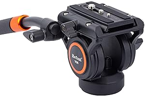 Testa Fluida, Refoni VD6 Testa Video per Treppiedi con una base piatta di 60 mm e Braccio Regolabile per Videocamere, Fotocamere DSLR e Treppiede, Con un carico massimo di 6 kg