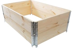 Nordje Palettenrahmen Hochbeet | Höhe 195mm (800x600mm, Natur)