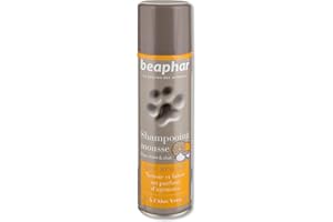 BEAPHAR – Shampoing Mousse sans rinçage à l'Aloe Vera pour Chien et Chat – Nettoie, nourrit, protège et parfume Le Poil aux Agrumes – Pratique et Facile à Utiliser – Flacon 250 ML