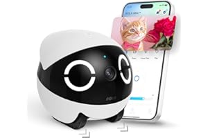 Enabot EBO ROLA Mini FamilyBot, 2K Telecamera Robot per Animali, Telecamera robot per animali mobile con app, chiamata one-touch, audio 2 vie, visione notturna IR, sensore movimento e video