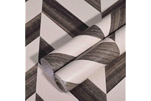 JOLIHOME Samoprzylepna tapeta z drewnianymi deskami, papier, odklej i przyklej, kolorowa, usuwalna, klejący spód, folia winylowa, do szaf, kuchni, pod prysznic, 44,5 x 500 cm, beżowo-brązowa