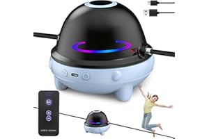 LUQIXCEY Elektronische Springseil Maschine mit Zähler für Kinder, Smart Jump Rope Machine mit Fernbedienung 1-10 Geschwindigkeitsstufen, LED-Bildschirm, Bluetooth Musik, Farblicht, Skipzone Seilspringen Kinder