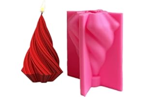 VidFair Candle Mould for Casting Silicone 3D Geometric Cone Resin Christmas Candle Moulds Fondant Silicone Moulds Candle Mould for Craft Ornaments Scented Candle Handmade Soap Silicone Resin Mould (S)