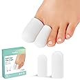 12 Pcs Gel Toe Protector - Welnove Big Toe Cap - Relief for Missing or Ingrown Toenails, Corns, Calluses, Blisters, Hammer Toes, Reduce Friction, Protect Big Toe (4L + 8M, White)