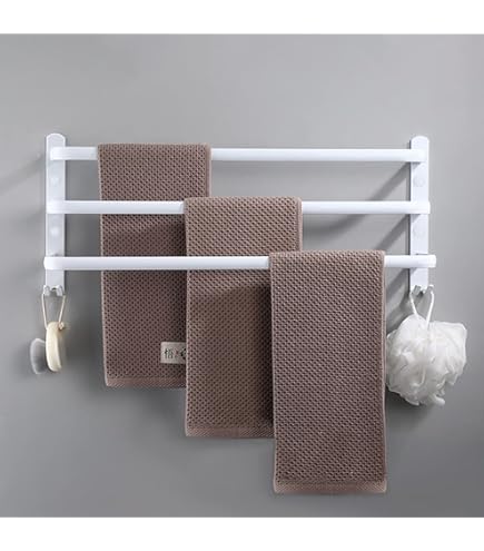 Zilver Handdoekenrek 2-Tier Handdoekrail Wandmontage Badkamer