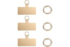 Mrltau Lot de 3 coussinets pour téléphone portable avec 3 fermoirs à ressort, coussinets de lanière, patch de maintien de téléphone portable, bijou pour téléphone portable, cordon tour de cou (doré)