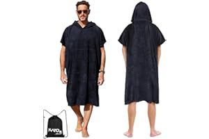 Kato Tirrinia Poncho de Surf de Plage avec Poche, néoprène Absorbant, avec Matelas à Langer, Serviette de Poncho, pour Le Surf, la Natation, pour Adultes, Hommes et Femmes