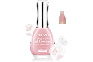 SAVILAND Advanced Nail Strengthener, Air Dry Pink Nail Polish Strengthener for Damaged & Weak Nails 7-Day Repair Castor Oil & VE 15ml Nail Hardener Extra Strong and Growth for Nail Care Treatment