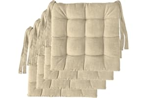 ‎IL TUO ARTIGIANO DESIGN Il Tuo Artigiano Design 4 Stuhlkissen im Set, 40 x 40 cm 6 cm dick, Polsterung aus Schaumstoff und weichem Acryl, Sitzkissen Stuhl 4er Set, Stuhlkissen Outdoor 40x40 (4, Elfenbein)