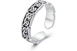 JFASHOP Anello celtico da uomo in argento sterling 925 Anelli aperti regolabili con nodo celtico Anelli punk vintage da donna Anello da dito Gioielli Regali di San Valentino per ragazze Donne Bambini
