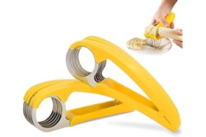 SYNYEY 2 Pcs Cortador de Platano, Platano Slicer, Corta Uvas, Grape Slicer, Rebanador de Bananas, Rebanador de Pepino, Cortador de Plátano de Acero Inoxidable, para Plátanos, Pepinos, Salchichas y Kiwi