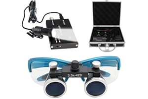 DDASAM Occhiali ingrandimento,Lente d'Ingrandimento Dentale, dental loupe,lampada dentale 3,5x Occhialini Binoculari Medici Chirurgici Dentali con Faro LED per Chirurgia Odontoiatrica