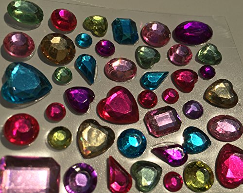Set aus 1920 Stück glitzernden Strasssteine selbstklebend rund + eckig quadratisch bunt rund + mittelgroß in verschiedenen Formen basteln Gltzersteine Schmucksteine viereckig Strass Steine zum Verzieren von CRYSTAL KING - 5