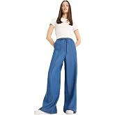 DeFacto Pull On Wide Leg Y&uuml;ksek Bel Uzun Akışkan Kumaş Yıkamalı Pantolon D8243AX25SM