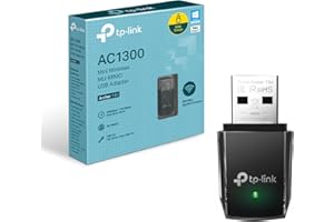 TP-Link Clé WiFi Puissante AC1300 Mbps, Adaptateur USB WiFi, dongle WiFi, USB 3.0 Double Bande, 2.4G / 5GHz, MU-MIMO, Compatible avec Windows 11/10/8.1/8/7/XP, Mac OS X, Archer T3U