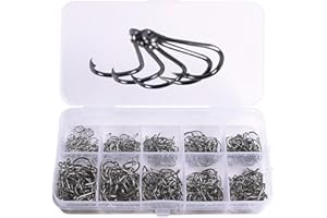 None Branded 500pcs12 Sizes Circle Fish Trout Freshwater High Carbon Steel Fishing Hooks with Plastic Box Fishing Hooks