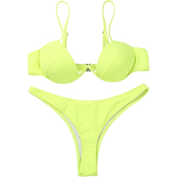 RELLECIGA Damen Bikini-Set Mit Polsterung – Hawaii-Print, Verstellbare Träger & Gerüschte Hose Für Pool & Strand