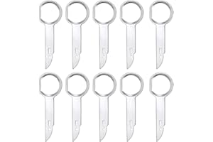 Jieddey Car Radio Removal Keys,10 Pack Stainless Steel Stereo Extraction Tools Pins Compatible With Ford Focus Fiesta Mondeo Audi Mercedes