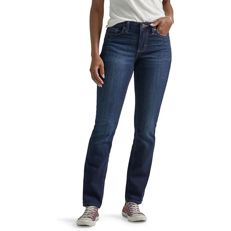 Lee Damen Monroe Straight Leg Jeans – Classic Fit, Mit Schlankmachendem Bauch-Panel, Lange 50 (ca. 84 Cm)