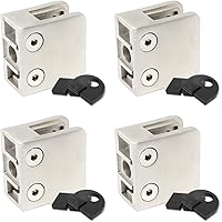 PRIOstahl® GLASHALTER | 4 STÜCK | Edelstahl | 45 X 45 x 26 mm | Glasklemme, Anschluss Flach | Glas 6 mm Geländer…