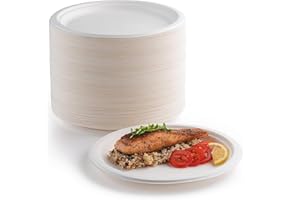 EVYIENEN 200 piatti di carta, 15,2 cm, biodegradabili e compostabili, ecologici, resistenti, riciclabili, perfetti per picnic, grigliate
