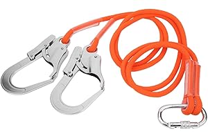 AOUTECEN Longe de Protection Contre Les Chutes de Travail aérien léger 1.6M Corde de Survie de Construction extérieure Ceinture de sécurité de Travail aérien résistant à l'usure pour la Construction