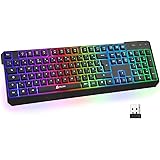 KLIM Chroma Wireless Keyboard UK Layout + New version 2023 + Slim, Durable, Ergonomic, Quiet, Waterproof, Silent Keys + Backl