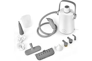 GOPLUS Ręczna myjka parowa, 1000 W, czas nagrzewania: 3 min, ciśnienie pary: maks. 3 bar, zbiornik 300 ml, do 95℃, Steam Cleaner do dywanów, sof, szkła i samochodu, w zestawie 10 akcesoriów (kolor