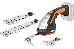 WORX Cortasetos de Mano 20V Máx. | PowerShare | WG801E.91 | No Incluye batería ni Cargador | Multifunción, Tijera de césped, Azadilla, arreglasetos | Incluye Accesorios