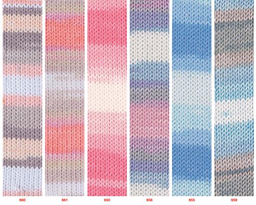 Katia – Candy- Babywolle Fb. 665 bunt 50 g = 180 Meter, Nadelstärke 2,5 – 3 - 4