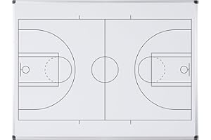 Bi-Office Maya Tableau Blanc Magnétique Imprimé de Basketball - 900x600mm - Surface en Acier Laqué, Cadre en Aluminium