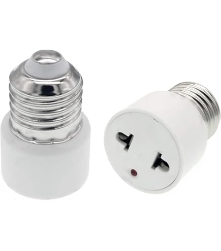 Portalampada Con Presa E27 E Interruttore - Adattatore Da Lampadina A Presa Elettrica, Colore Bianco - Foto 11
