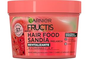 Garnier Fructis Mascarilla Revitalizante Hair Food Sandía, Nutre y Suaviza, Para Cabello Seco o Apagado, 400 ml