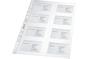 Leitz Zestaw koszulek na wizytówki na broszury, 10 sztuk, format A4, przezroczyste, z błyszczącą powierzchnią, folia PP 0,105 mm, 47583003