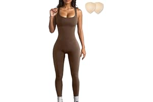 Merlvida Sportowe kombinezony dla kobiet, elastyczny kombinezon modelujący figurę, obcisły, bezszwowy kombinezon wyszczuplający brzuch, jednoczęściowy strój sportowy