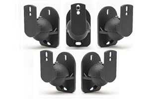 TechSol 5 Pack de Negro Altavoz universal para montaje en pared soportes