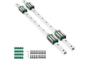 GooEquip Linearführung 2 Stücke HGR 20-400mm Linearschiene mit 4PCS Gleitblock für 3D Drucker, CNC Maschine, Elektrische Geräte, Medizinische Maschinen
