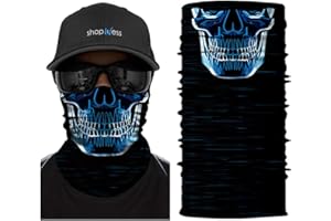ShopINess Unisex Multifunctional Headband Bandana Neck Gaiter for Sport and Outdoor Activities Parties Halloween and Carnival - Skull
